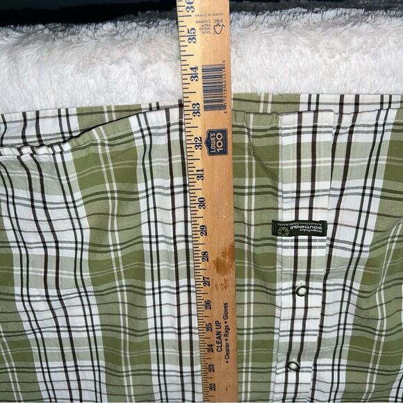 Southpole Men's Button Up Green Plaid Relaxed Fit Shirt 0627 - Picture 10 of 10